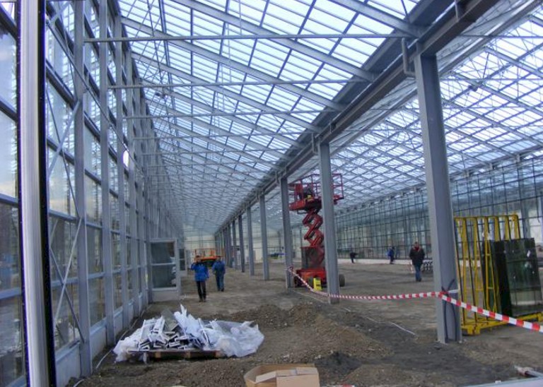 Gartencenter-Glashaus Montage